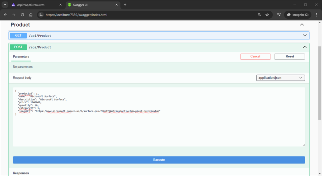 Call API Service for inserting data